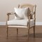 Baxton Studio Clemence Ivory Upholstered Whitewashed Wood Armchair 158-8849 - alternate 9